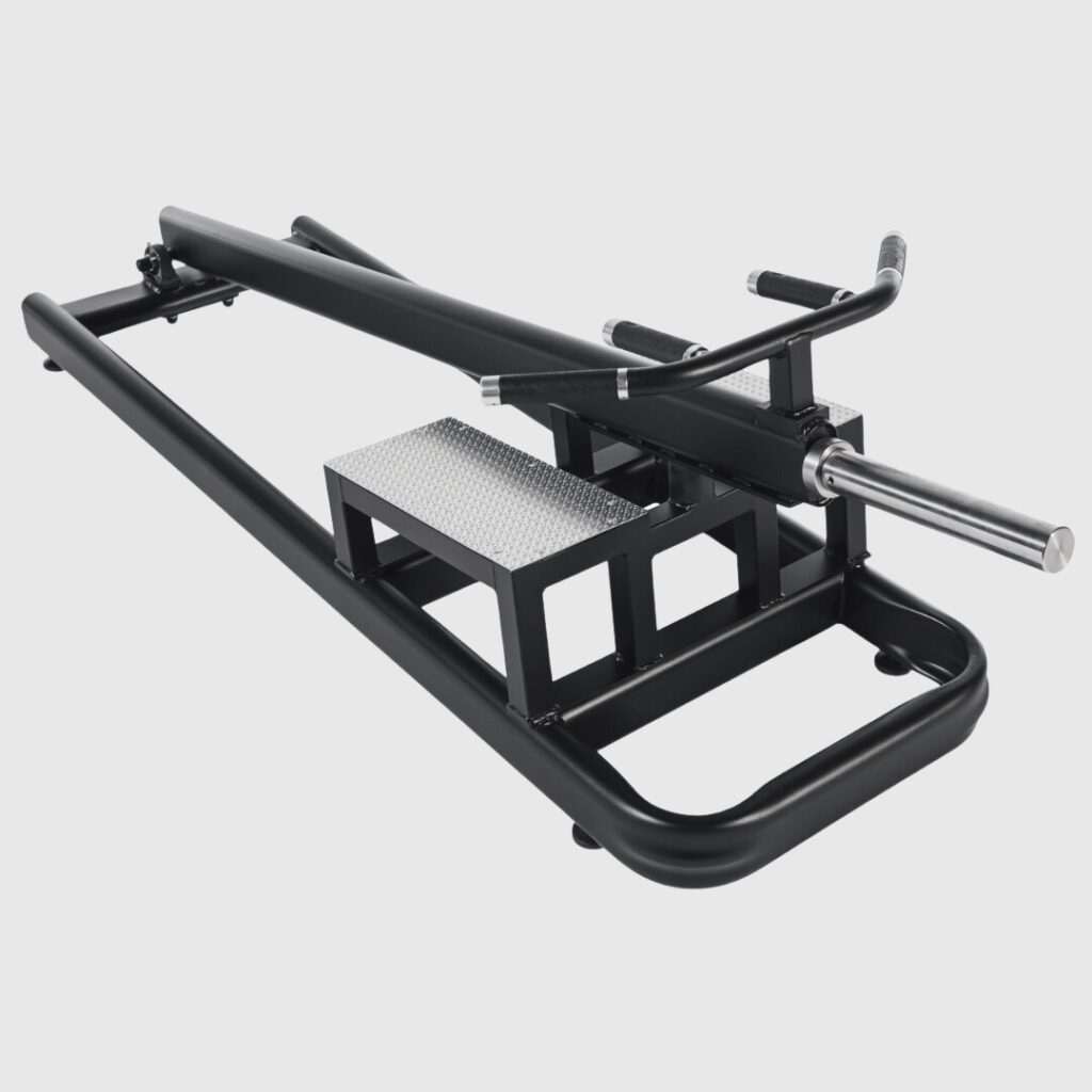 T-Bar Row machine de musculation avec structure en acier et barre de chargement.